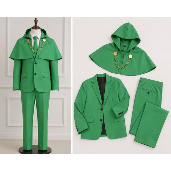 DEVEXHOM Other - DEVEXHOM Doctor Doom Inspired Costume Suit Set Green Cape Hood Cosplay Outfit